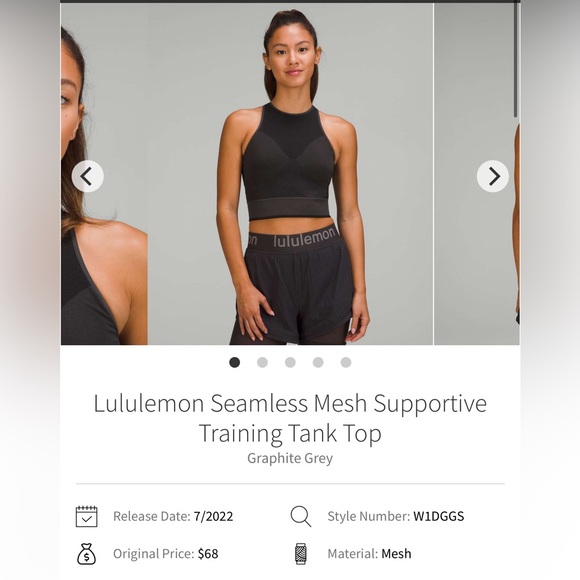 Lululemon Seamless Mesh Supportive Training Tank Top - Picture 1 of 9